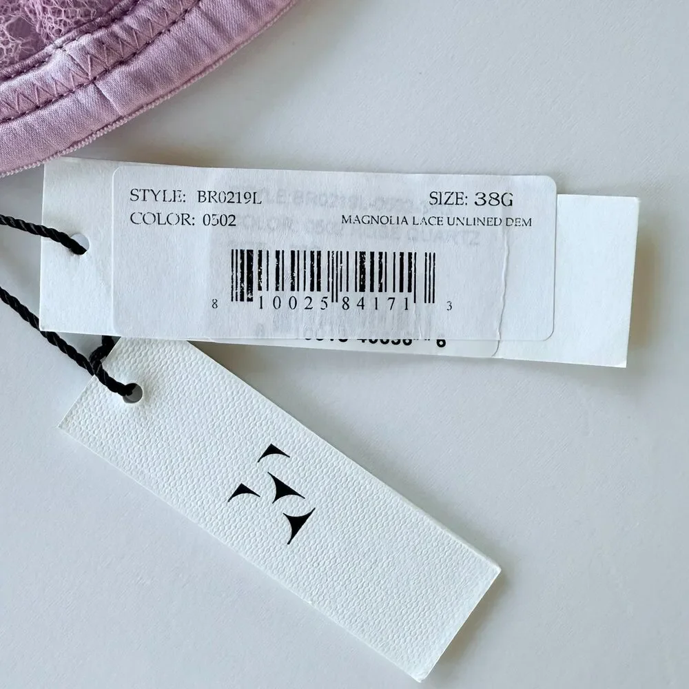 NWT Fleur du Mal Magnolia Lace Unlined Demi Bra in Lilac Purple Size 38G - Picture 12 of 15